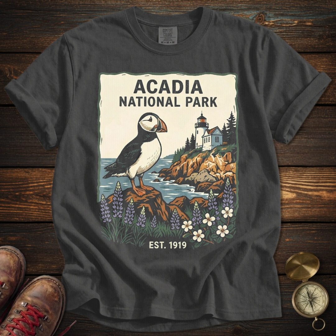 Acadia Maine Coast Puffin T-Shirt