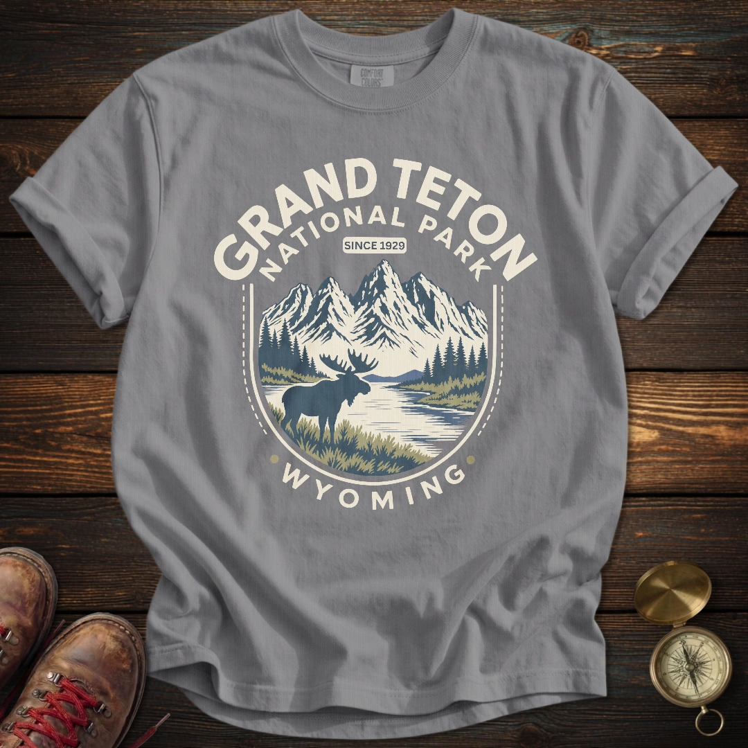 Grand Teton Wyoming Moose T-Shirt