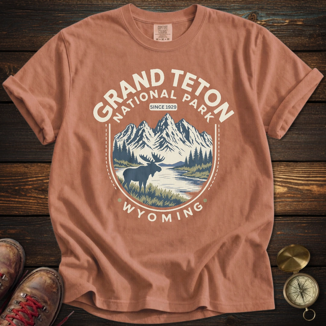Grand Teton Wyoming Moose T-Shirt