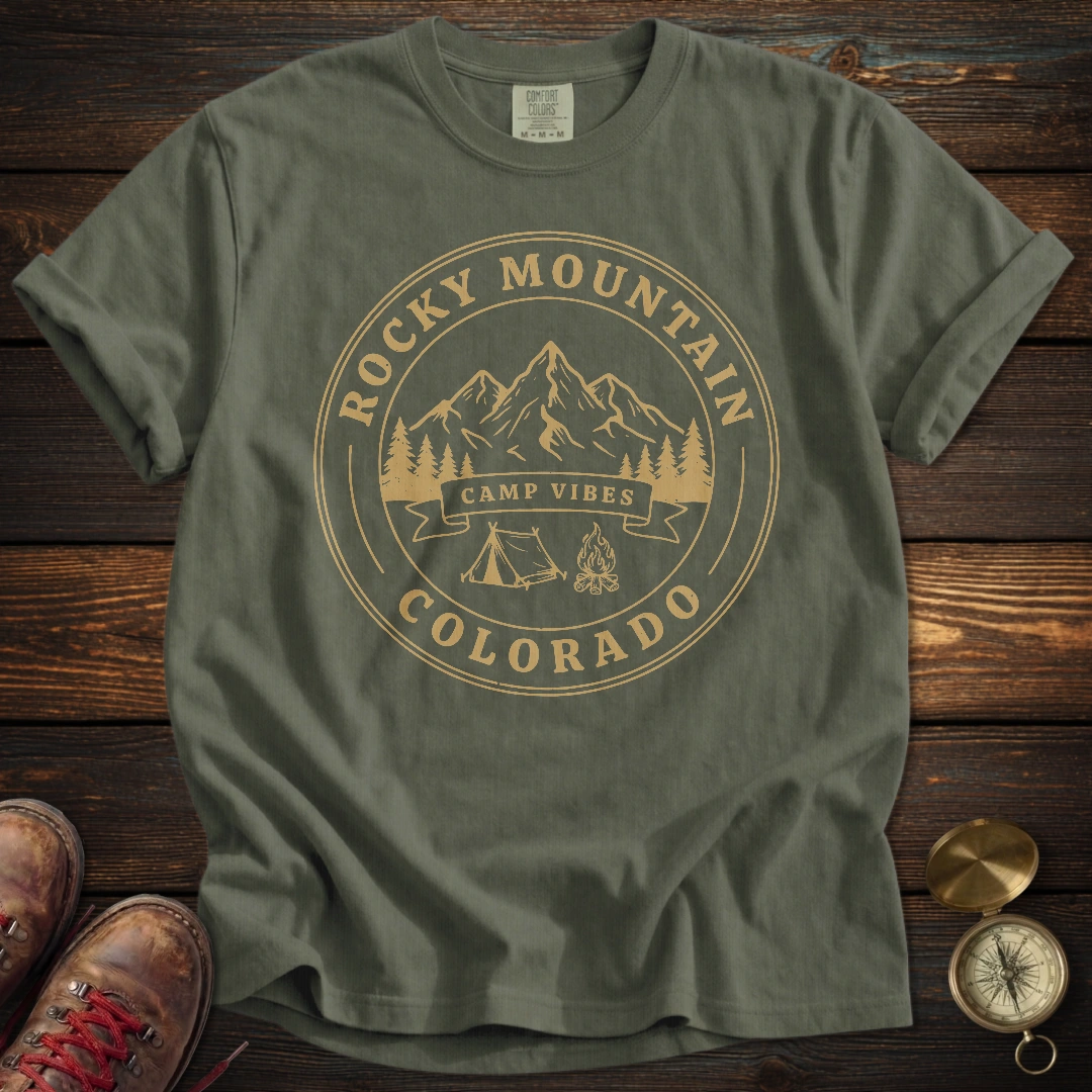 Colorado Camp Vibes Gold T-Shirt