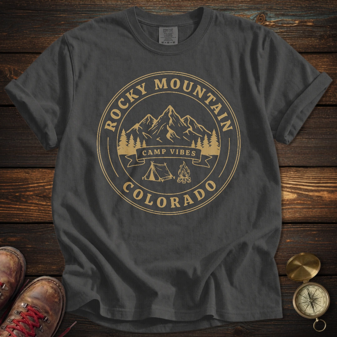 Colorado Camp Vibes Gold T-Shirt
