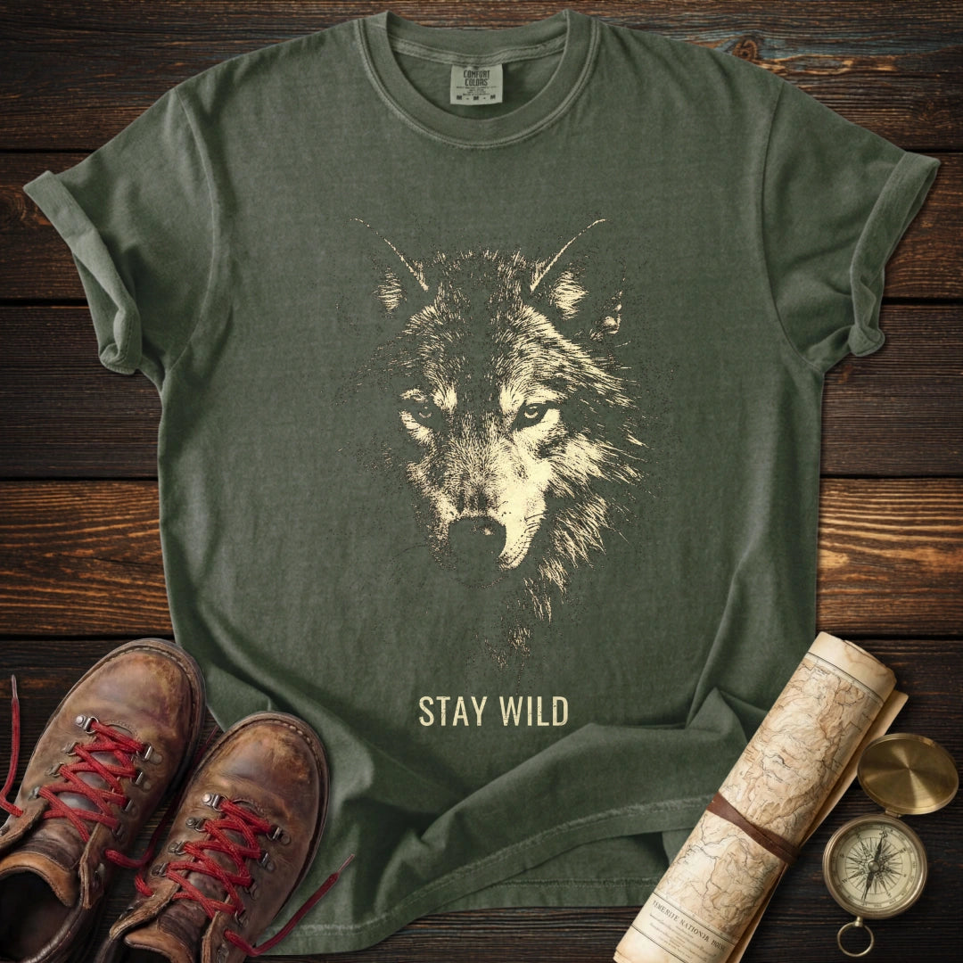 Stay Wild Wolf Portrait T-Shirt