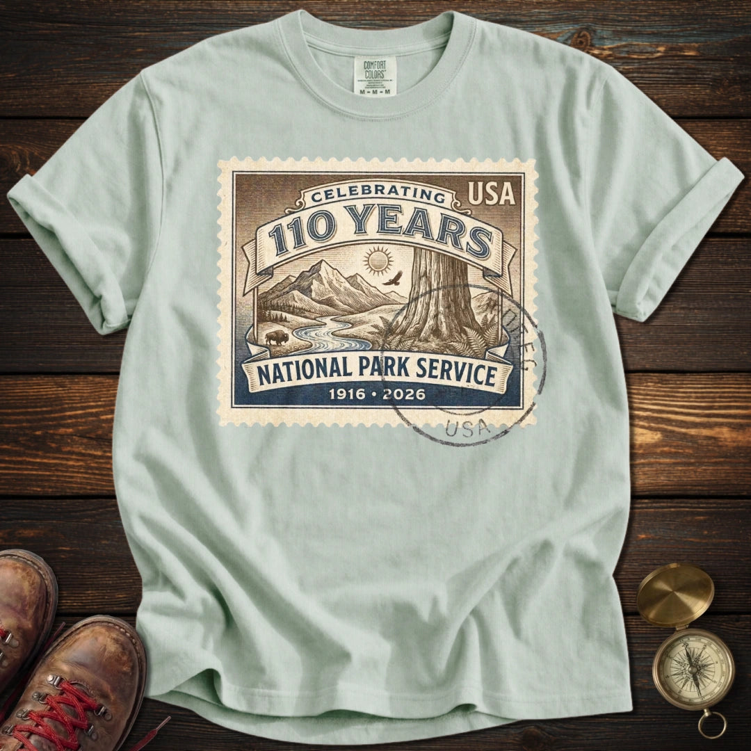 NPS 110 Years Vintage Stamp T-Shirt