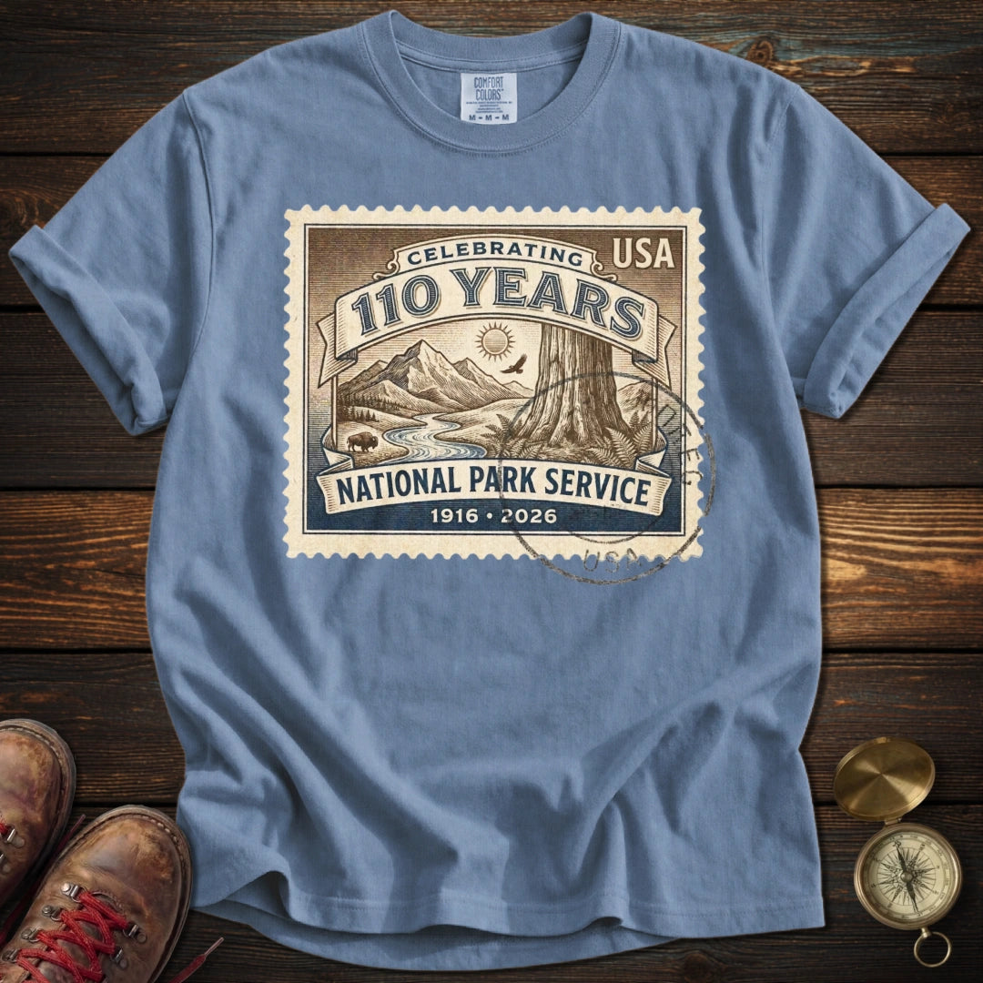 NPS 110 Years Vintage Stamp T-Shirt