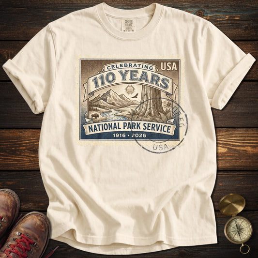 NPS 110 Years Vintage Stamp T-Shirt