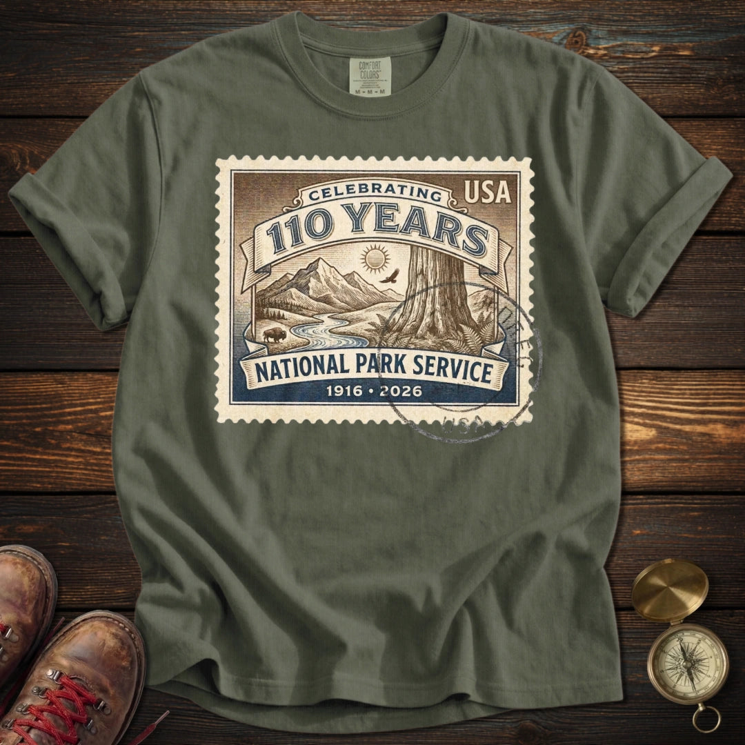 NPS 110 Years Vintage Stamp T-Shirt