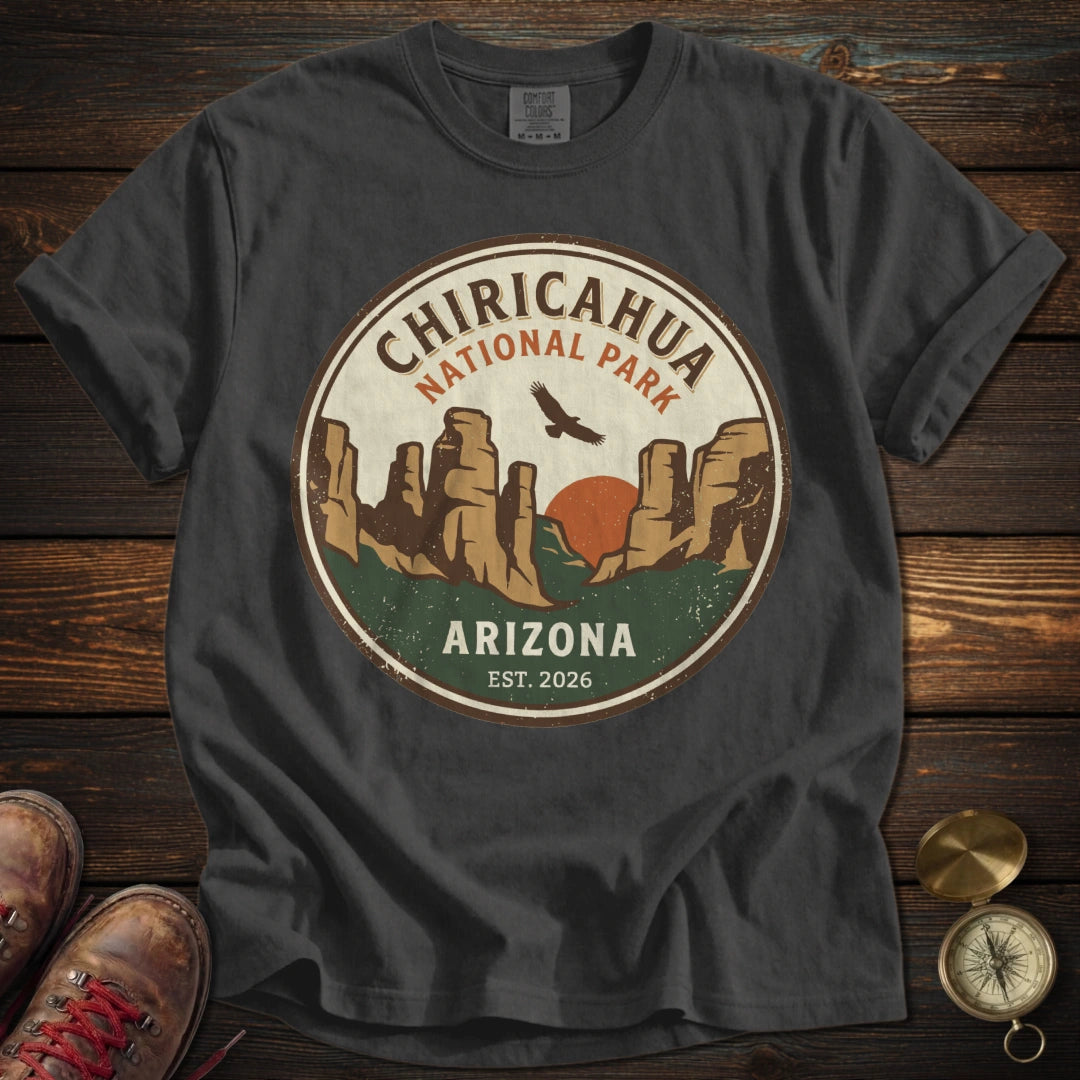 Chiricahua Pinnacles & Soaring Eagle T-Shirt - Pepper T-Shirt