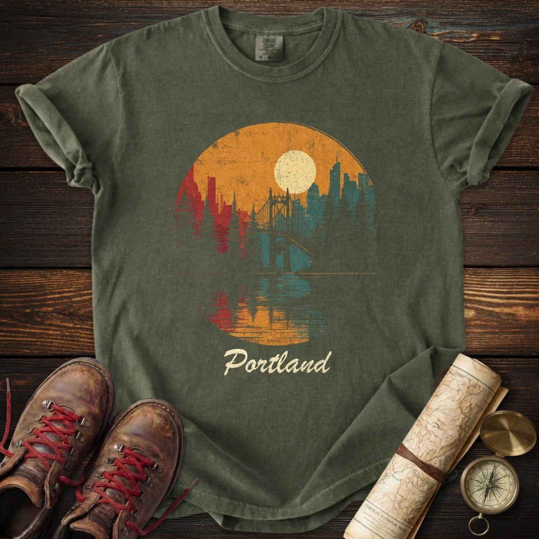 Retro Portland Moon T-Shirt