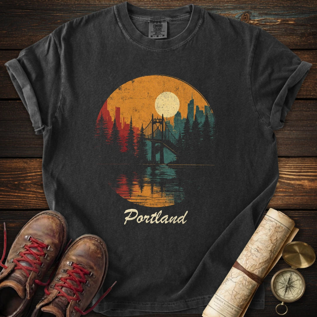Retro Portland Moon T-Shirt