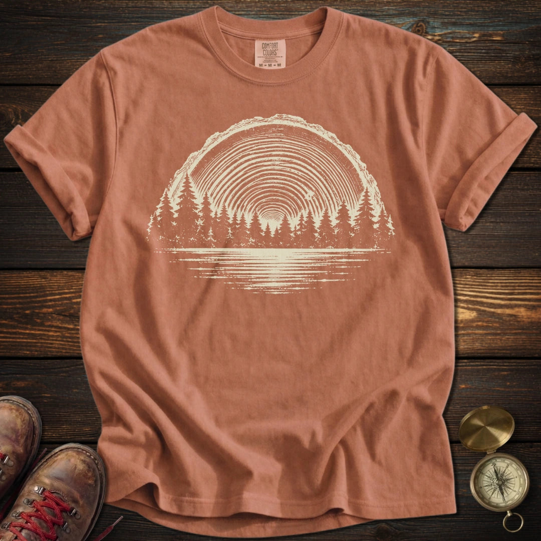 Tree Ring Sunset T-Shirt - Yam T-Shirt