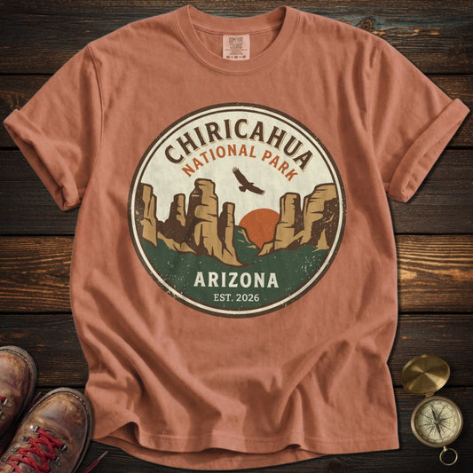 Chiricahua Pinnacles & Soaring Eagle T-Shirt - Yam T-Shirt