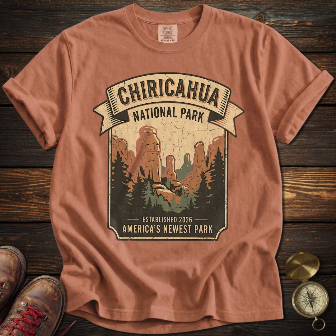 Chiricahua National Park Vintage Banner Badge T-Shirt - Yam T-Shirt